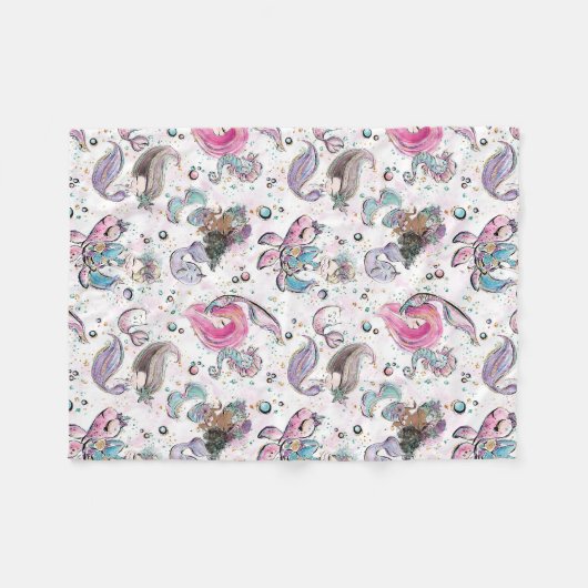 Meerjungfrauenpauschalen Fleecedecke (Vorderseite (Horizontal))