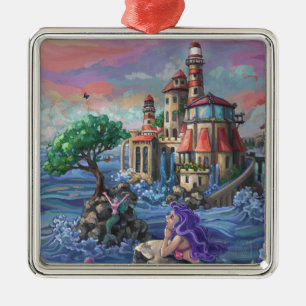 Meerjungfrauenschloss Ornament Aus Metall