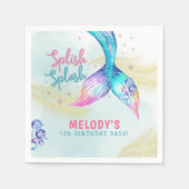 Meerjungfrauenschwanz Glitter Splish Splash Geburt Serviette (Vorderseite)