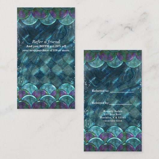 Meerjungfrauenskala Empfehlungskarte (Vorne/Hinten)