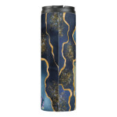 Meerjungfrauenskala in Blau mit Meerpferden Thermosbecher (Rückseite)