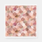 Meerjungfrauenskala Rosa Rose Glitzer Rosa Funkeln Serviette (Vorderseite)