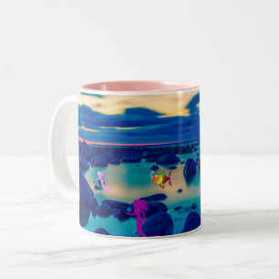 Meerjungfrauenstrand Zweifarbige Tasse