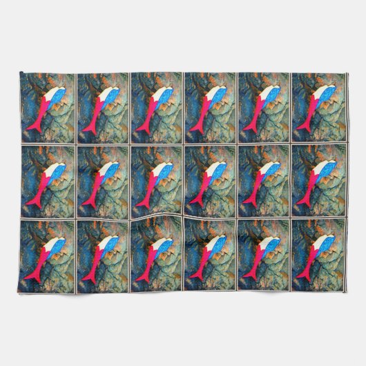 Meerjungfraumuster mit rotem Schwanz Handtuch (Horizontal)