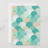 Meerjungfraupool-Partygeburtstag, aquamarines Gold Einladung (Rückseite)