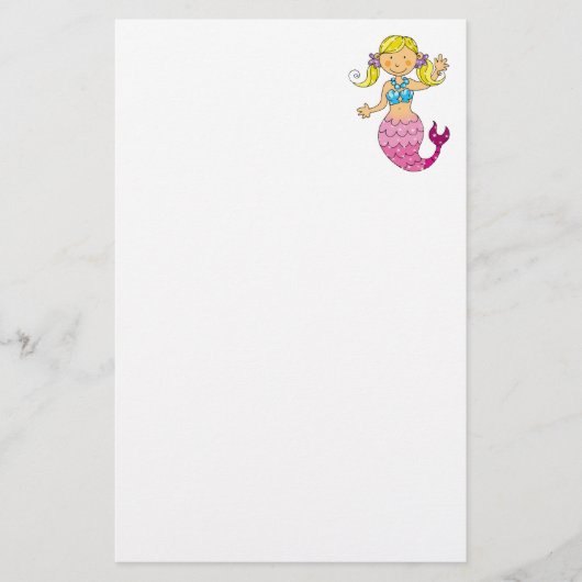 Meerjungfrauprinzessin Briefpapier (Vorderseite)