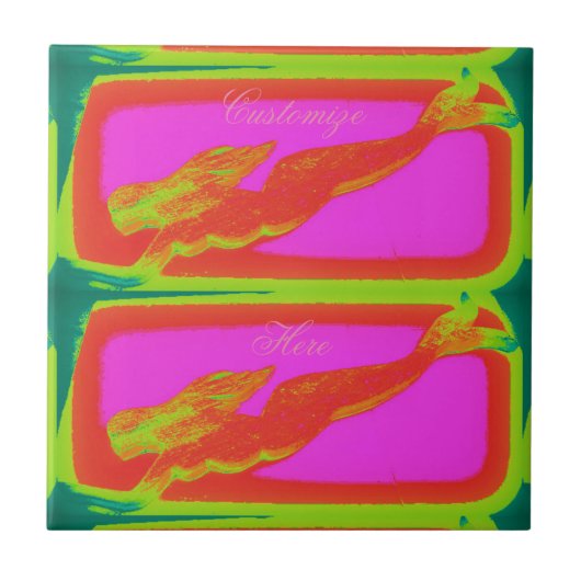 Meerjungfrauschwimmen Fliese (Vorderseite)