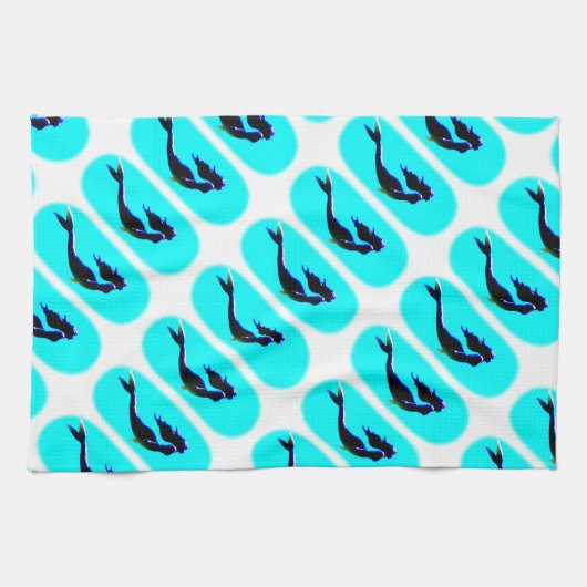 Meerjungfrauschwimmen Geschirrtuch (Horizontal)