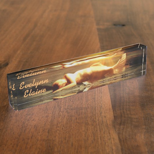 Meerjungfraustrand und Ozean Namensplakette (Seite)