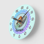 Meerjungfrauuhr Runde Wanduhr (Winkel)