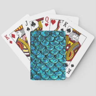 Meerjungkarten, Fischwaagen, nautisch, überbrückt Spielkarten