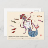 Meerjungkatze Postkarte (Vorne/Hinten)