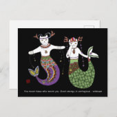 Meerjungkatze Postkarte (Vorne/Hinten)