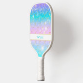 Meerjungmuster, Mädchen-Monogramm Pickleball Schläger (Links)