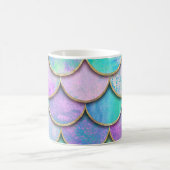 Meerjungwaagen: Wasserfarbenwellenmuster. Kaffeetasse (Mittel)