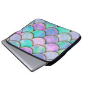 Meerjungwaagen: Wasserfarbenwellenmuster. Laptopschutzhülle (Vorne Knopf)