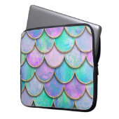 Meerjungwaagen: Wasserfarbenwellenmuster. Laptopschutzhülle (Vorderseite Links)