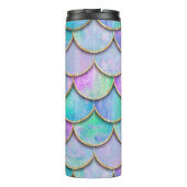 Meerjungwaagen: Wasserfarbenwellenmuster. Thermosbecher (Rückseite)