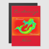 MeerjungweihnachtsWeihnachten nach Maß Magnetkarte (Vorne/Hinten)