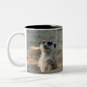 Meerkat 004 zweifarbige tasse