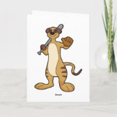 Meerkat als Baseballspieler mit Baseballschläger Karte (Rückseite)