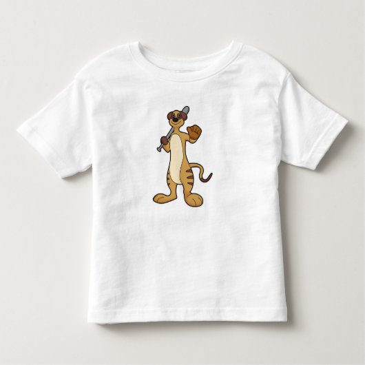 Meerkat als Baseballspieler mit Baseballschläger Kleinkind T-shirt (Vorderseite)