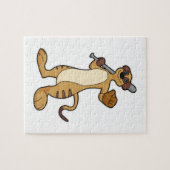 Meerkat als Baseballspieler mit Baseballschläger Puzzle (Horizontal)