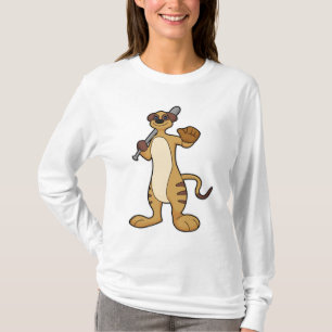 Meerkat als Baseballspieler mit Baseballschläger T-Shirt