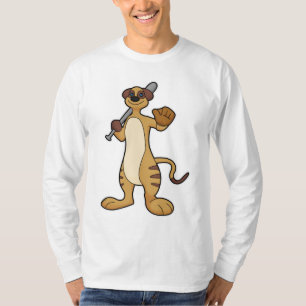 Meerkat als Baseballspieler mit Baseballschläger T-Shirt