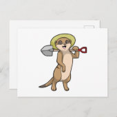 Meerkat als Bauer mit Shovel Postkarte (Vorne/Hinten)