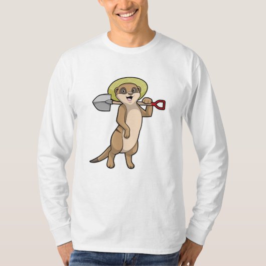 Meerkat als Bauer mit Shovel T-Shirt (Vorderseite)