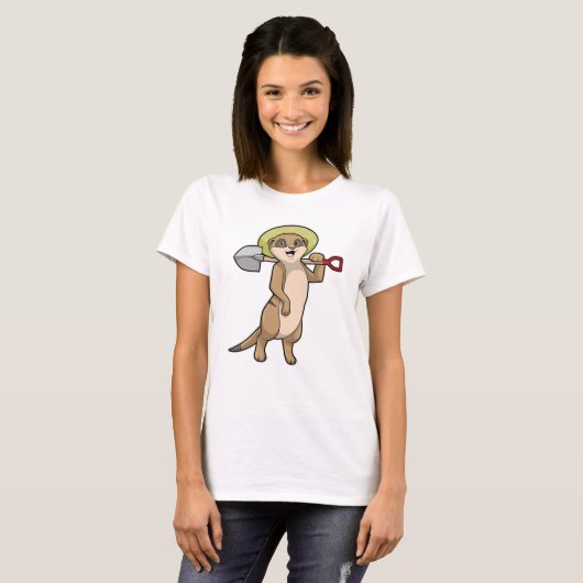 Meerkat als Bauer mit Shovel T-Shirt (Vorne ganz)