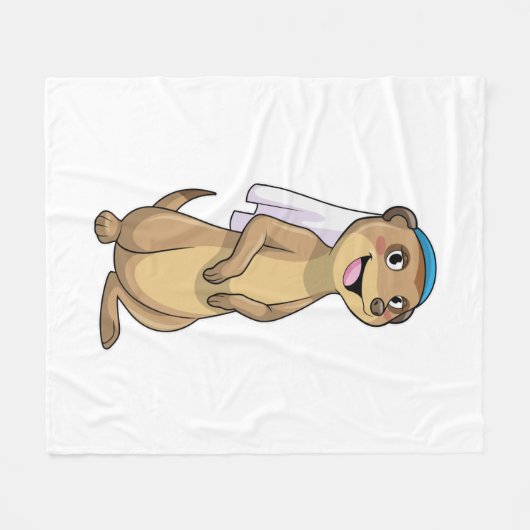 Meerkat als Braut mit Schleier Fleecedecke (Vorderseite (Horizontal))