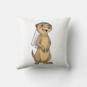 Meerkat als Braut mit Schleier Kissen (Rückseite)