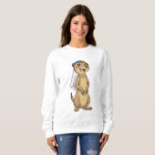 Meerkat als Braut mit Schleier Sweatshirt (Vorne ganz)