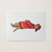 Meerkat als Feuerwehrmann mit Helm Puzzle (Horizontal)