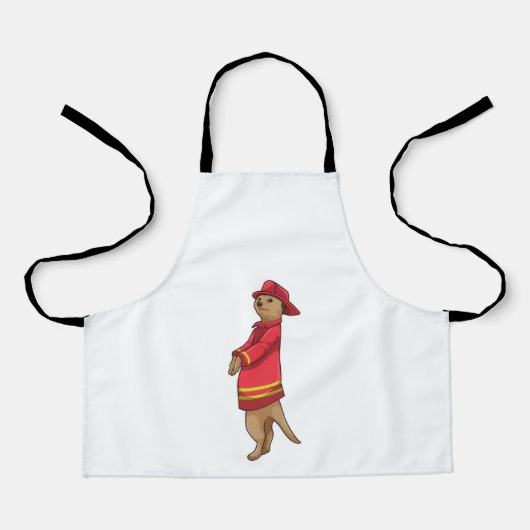 Meerkat als Feuerwehrmann mit Helm Schürze (Vorderseite)