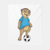 Meerkat als Fußballspieler mit Fußball Fleecedecke (Vorderseite)