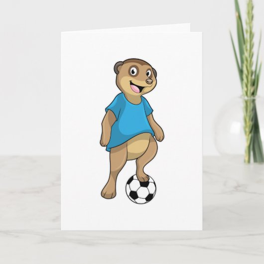 Meerkat als Fußballspieler mit Fußball Karte (Vorderseite)