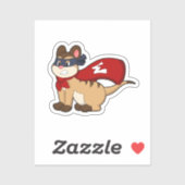 Meerkat als Held mit Maske Aufkleber (Blatt)