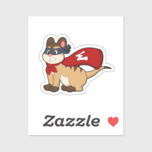 Meerkat als Held mit Maske Aufkleber