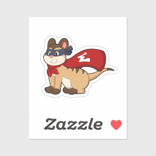 Meerkat als Held mit Maske Aufkleber (Blatt)