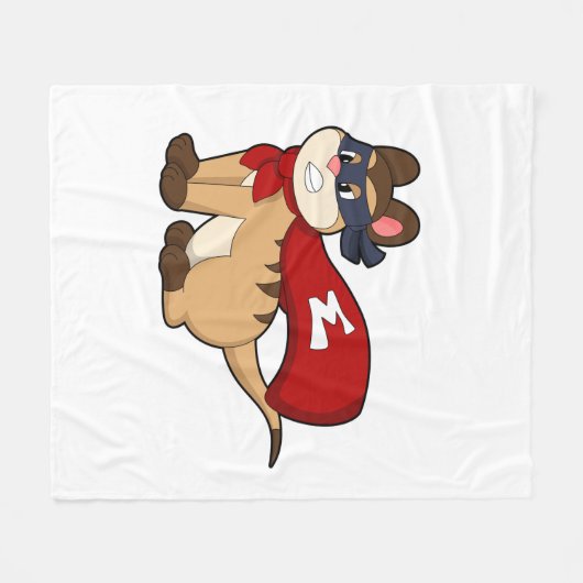 Meerkat als Held mit Maske Fleecedecke (Vorderseite (Horizontal))