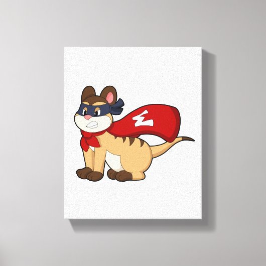 Meerkat als Held mit Maske Leinwanddruck (Vorderseite)