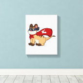 Meerkat als Held mit Maske Leinwanddruck (Insitu (Holzboden))