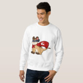 Meerkat als Held mit Maske Sweatshirt (Vorne ganz)
