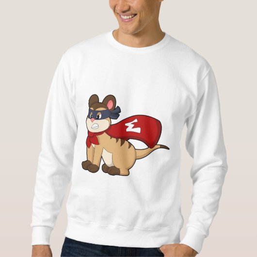 Meerkat als Held mit Maske Sweatshirt (Vorderseite)