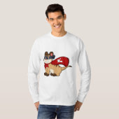 Meerkat als Held mit Maske T-Shirt (Vorne ganz)