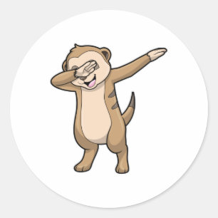 Meerkat als Hip Hop Dance Dab Runder Aufkleber