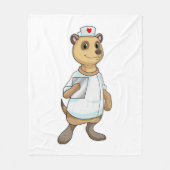 Meerkat als Krankenschwester mit Herz Fleecedecke (Vorderseite)